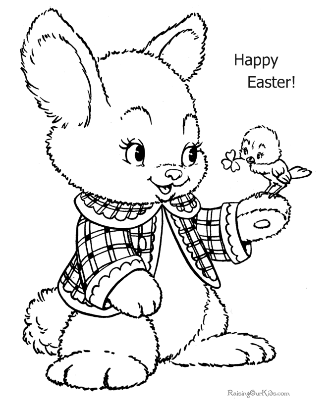 Happy Easter Coloring Page 001